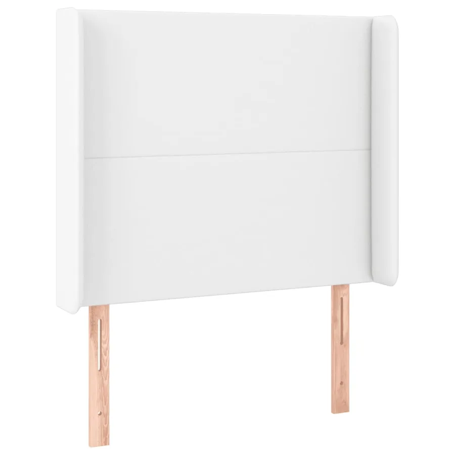 Tête de lit avec oreilles Blanc 83x16x118/128 cm Similicuir - 2