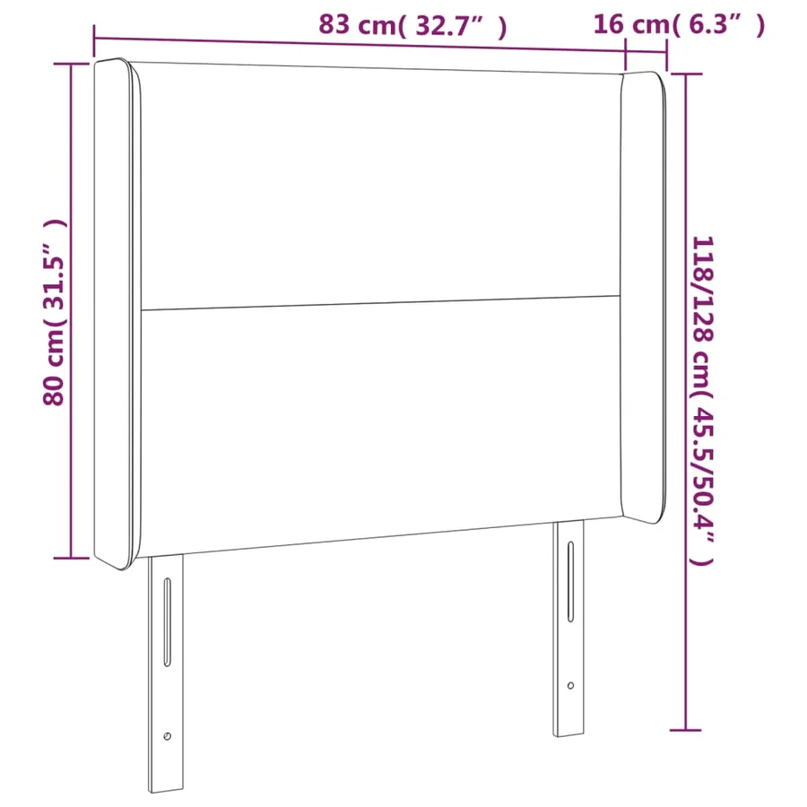 Tête de lit avec oreilles Blanc 83x16x118/128 cm Similicuir - 9