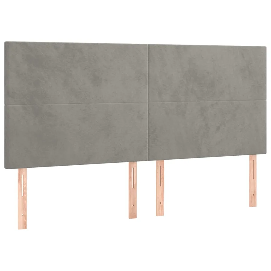 Tête de lit Gris clair 160x5x118/128 cm Velours - 2