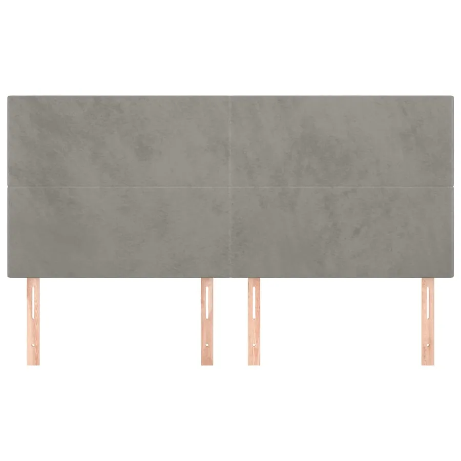 Tête de lit Gris clair 160x5x118/128 cm Velours - 3