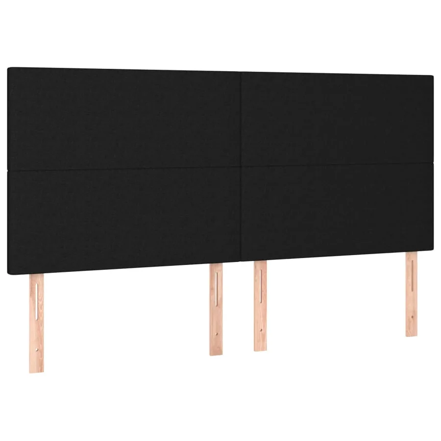 Tête de lit Noir 160x5x118/128 cm Tissu - 2