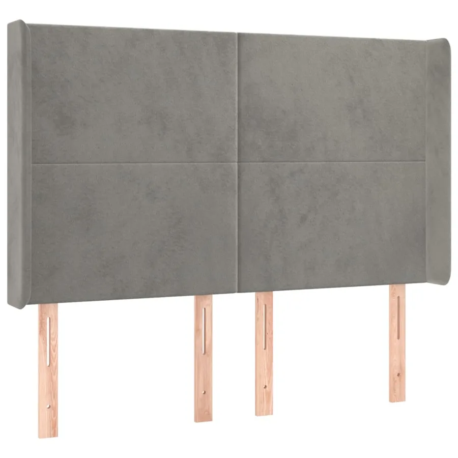 Tête de lit à LED Gris clair 147x16x118/128 cm Velours - 3