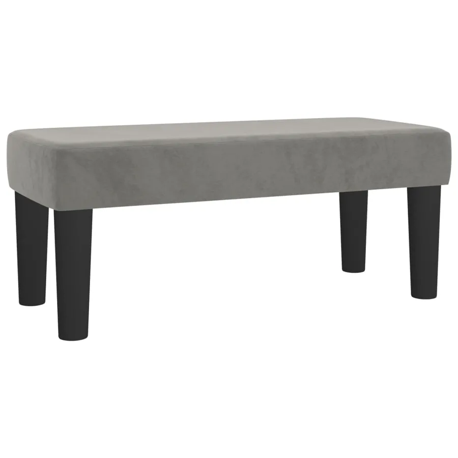 Banc Gris clair 70x30x30 cm Velours - 2