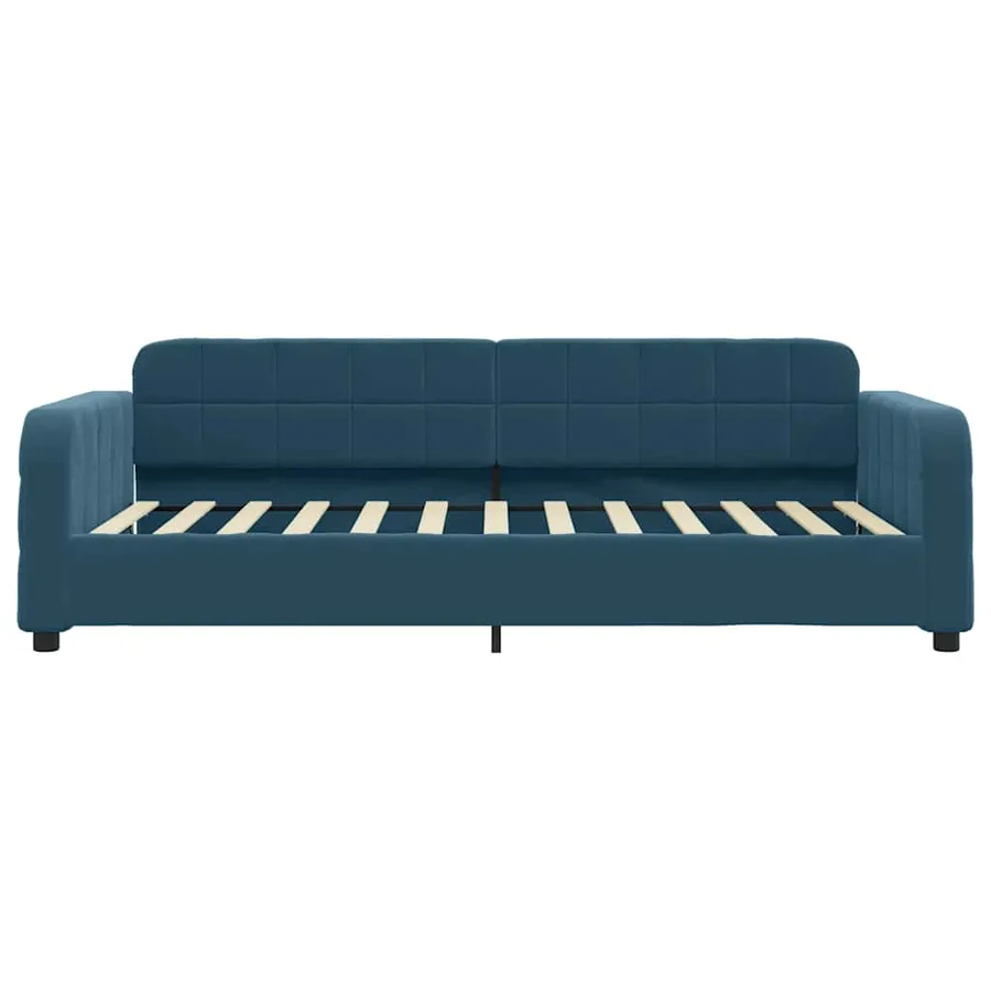 Lit de jour avec gigogne et tiroirs sans matelas bleu 100x200cm - 5