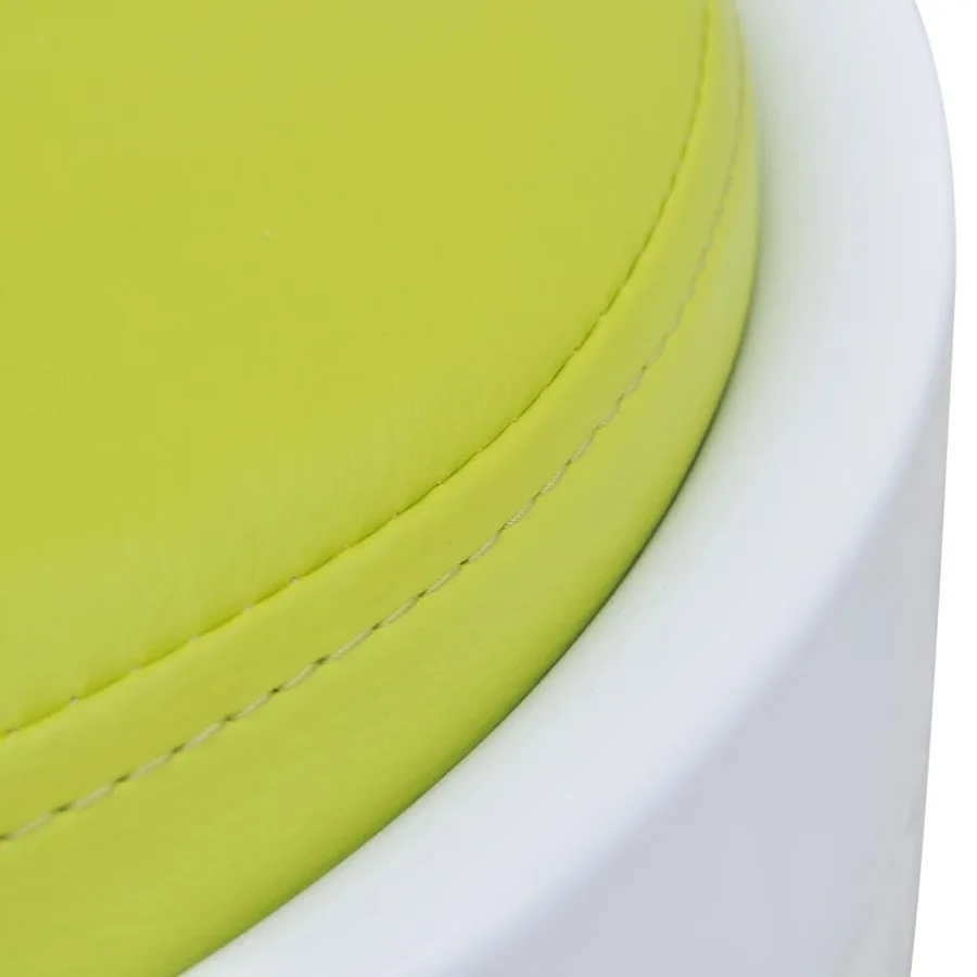 Tabouret Blanc et vert Similicuir - 3
