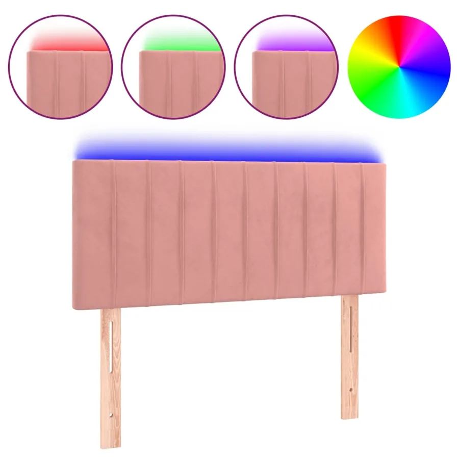 Tête de lit à LED Rose 90x5x78/88 cm Velours - 2