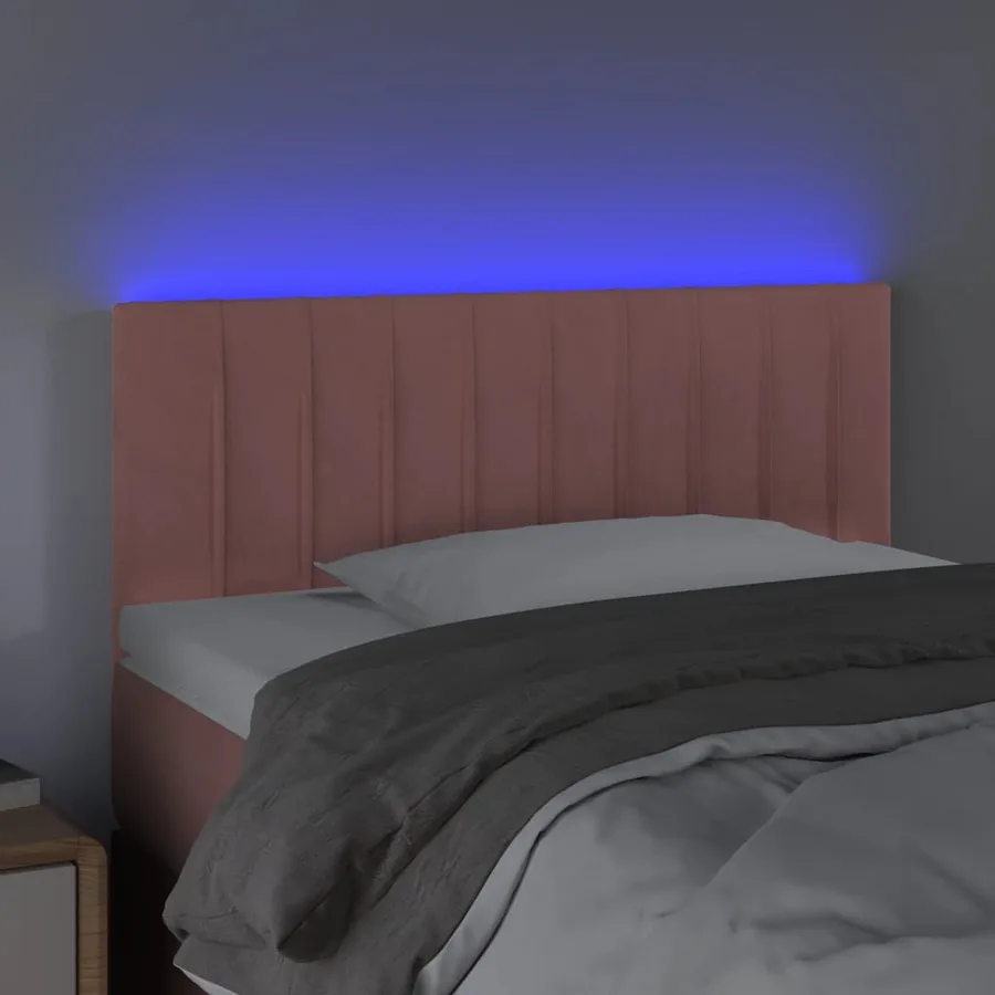 Tête de lit à LED Rose 90x5x78/88 cm Velours - 3