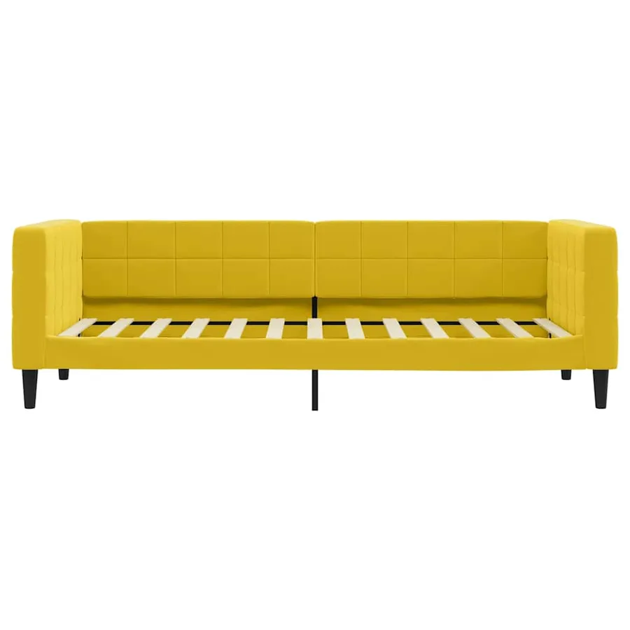 Lit de jour avec gigogne et tiroirs jaune 80x200 cm velours - 7