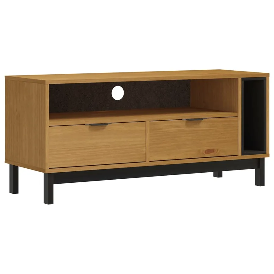 Meuble TV FLAM 110x40x50 cm bois massif de pin - 2