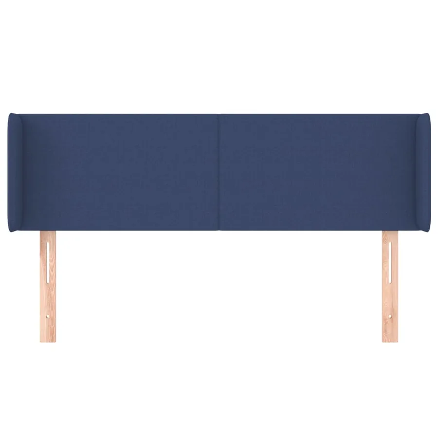 Tête de lit avec oreilles Bleu 147x16x78/88 cm Tissu - 3
