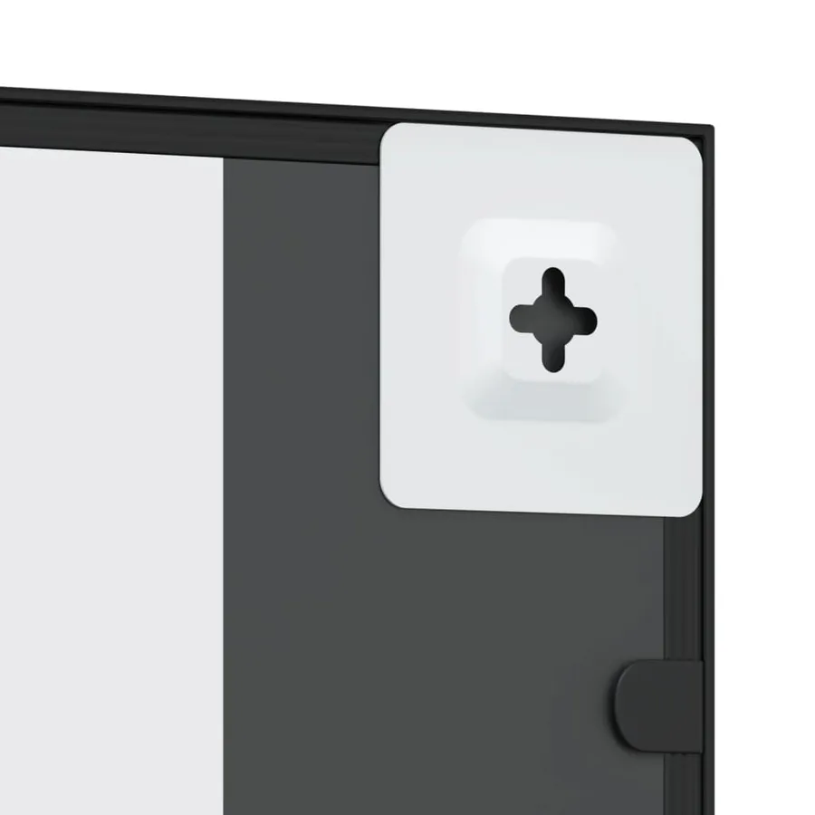 Miroir mural noir 30x80 cm rectangulaire fer - 6