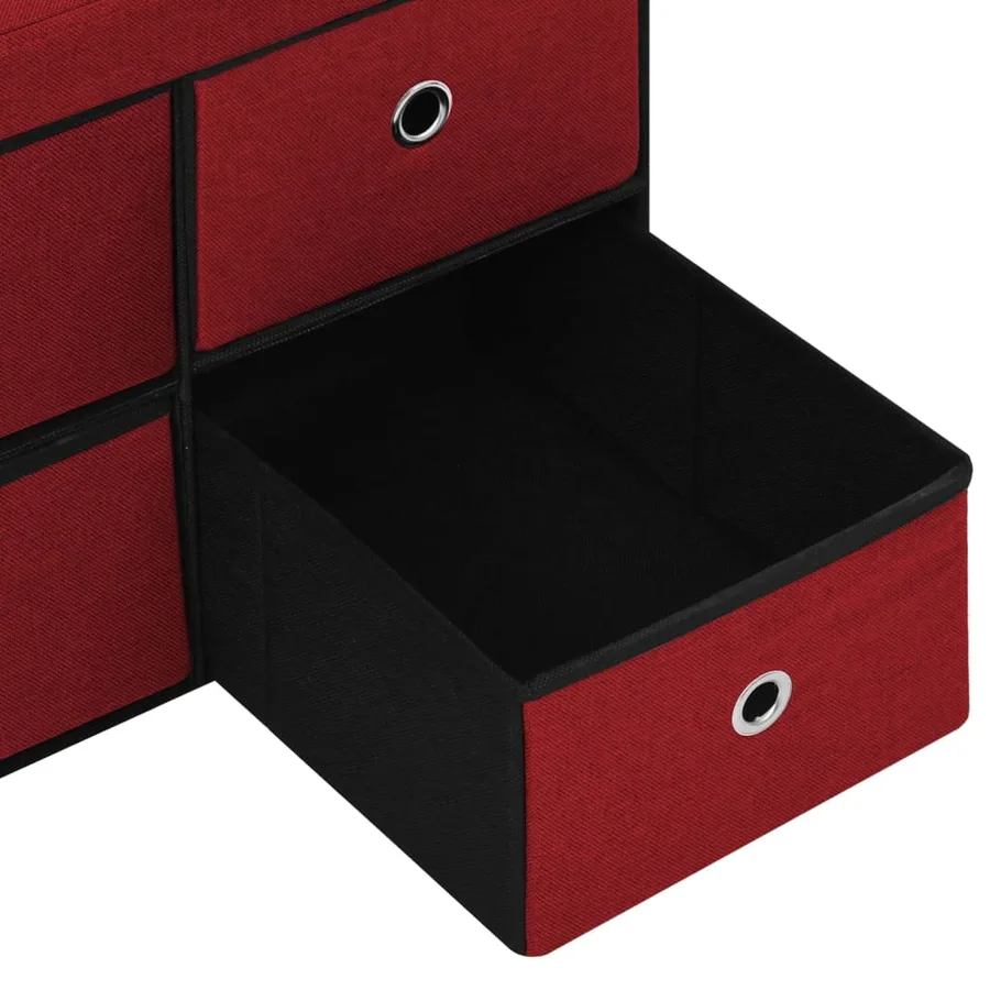 Banc de rangement pliable Bordeaux 76x38x38 cm Faux lin - 8