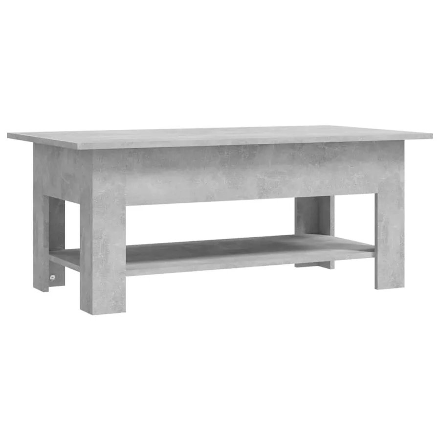 Table basse gris béton 102x55x42 cm bois d'ingénierie - 2