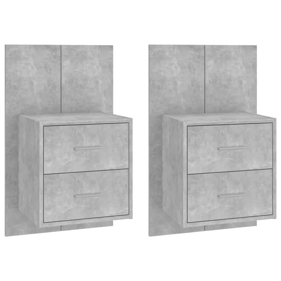 Tables de chevet murales 2 pcs Gris béton - 2