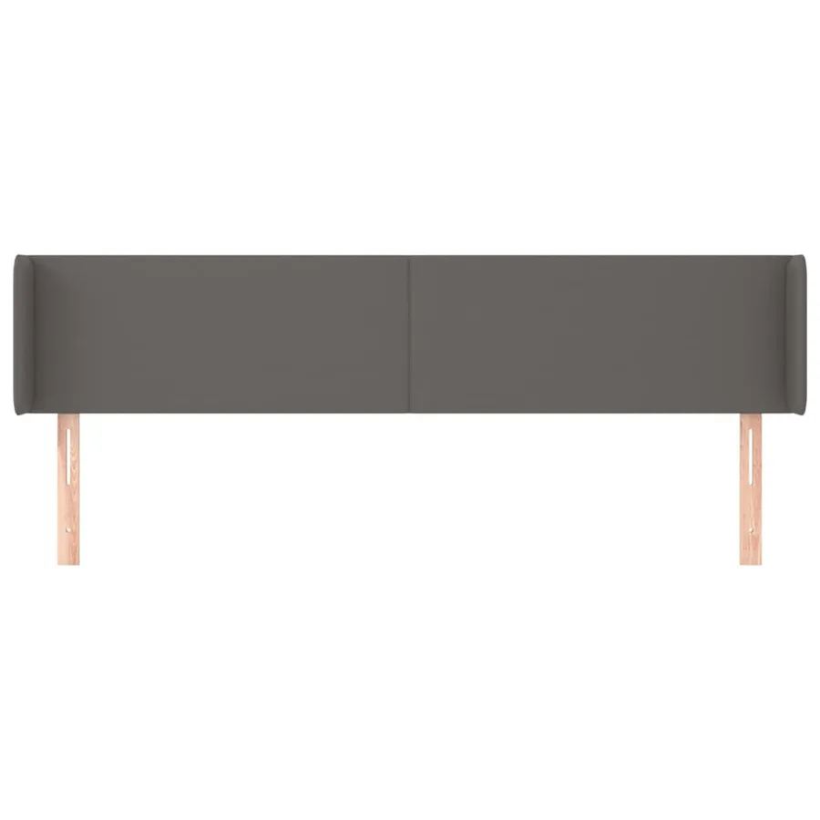 Tête de lit avec oreilles Gris 163x16x78/88 cm Similicuir - 3