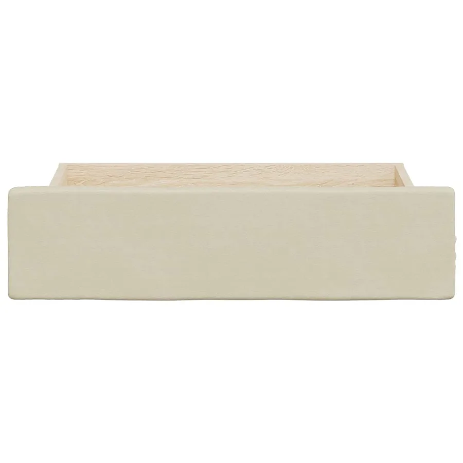 Tiroirs de lit 2 pcs crème bois d'ingénierie et similicuir - 4