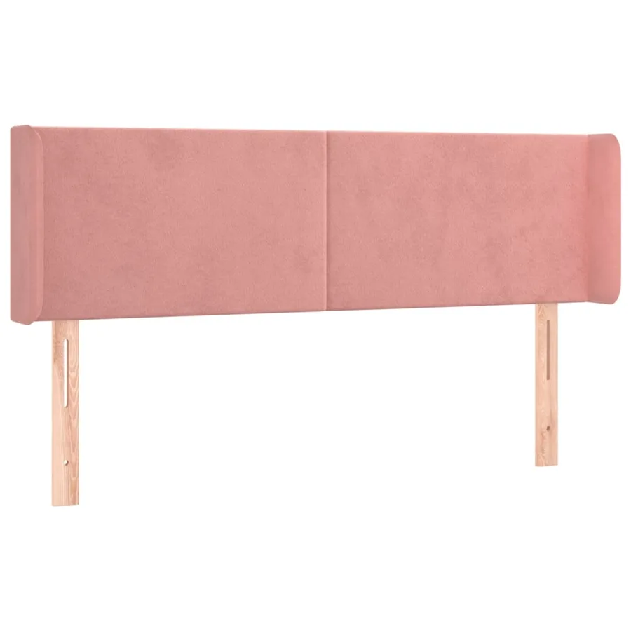 Tête de lit avec oreilles Rose 147x16x78/88 cm Velours - 2
