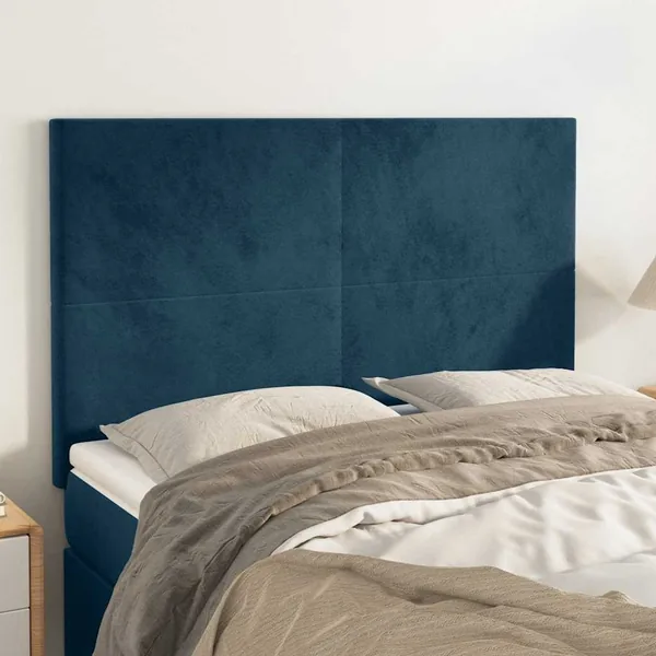 Tête de lit Bleu foncé 144 x 5 x 118/128 cm Velours