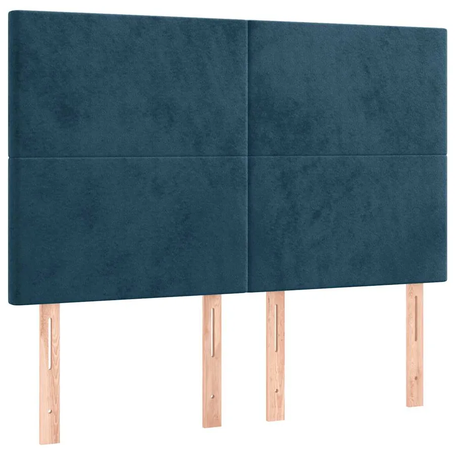 Tête de lit Bleu foncé 144 x 5 x 118/128 cm Velours - 2