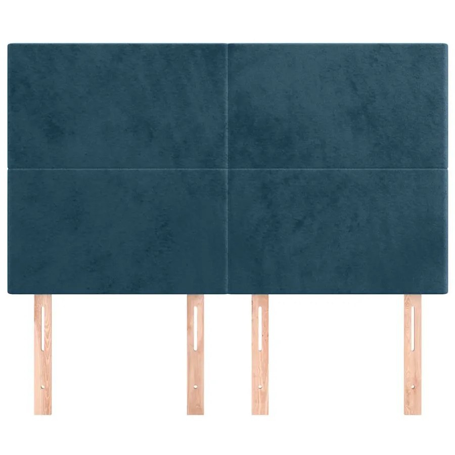 Tête de lit Bleu foncé 144 x 5 x 118/128 cm Velours - 3