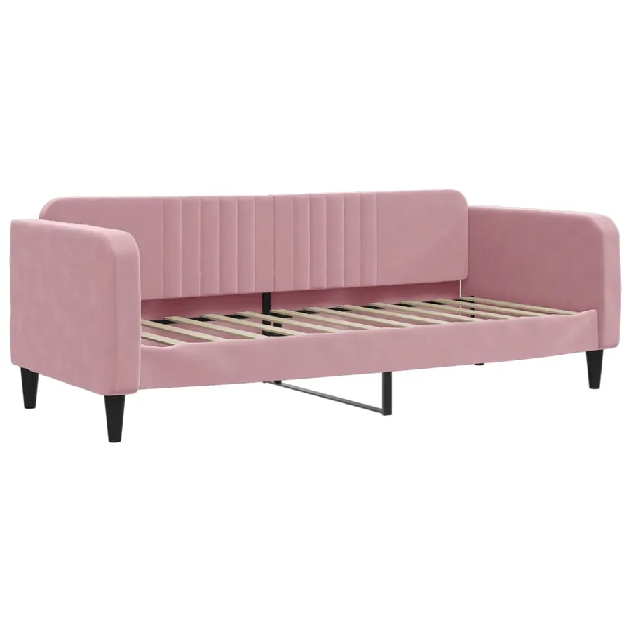 Lit de jour avec gigogne et tiroirs sans matelas rose 80x200 cm - 6