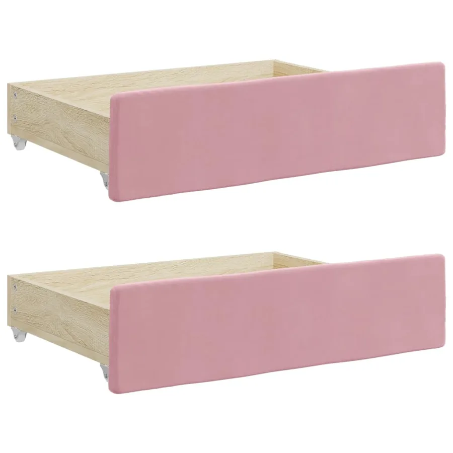 Lit de jour avec gigogne et tiroirs sans matelas rose 80x200 cm - 9