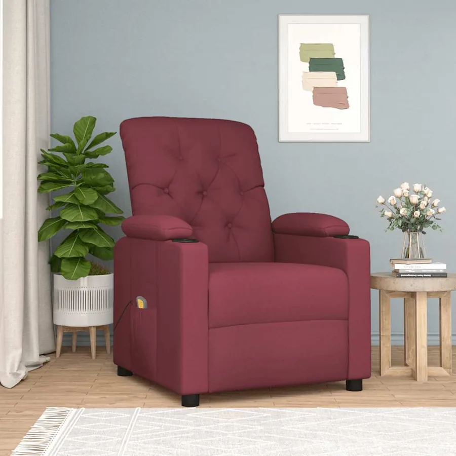 Fauteuil de massage Rouge bordeaux Tissu