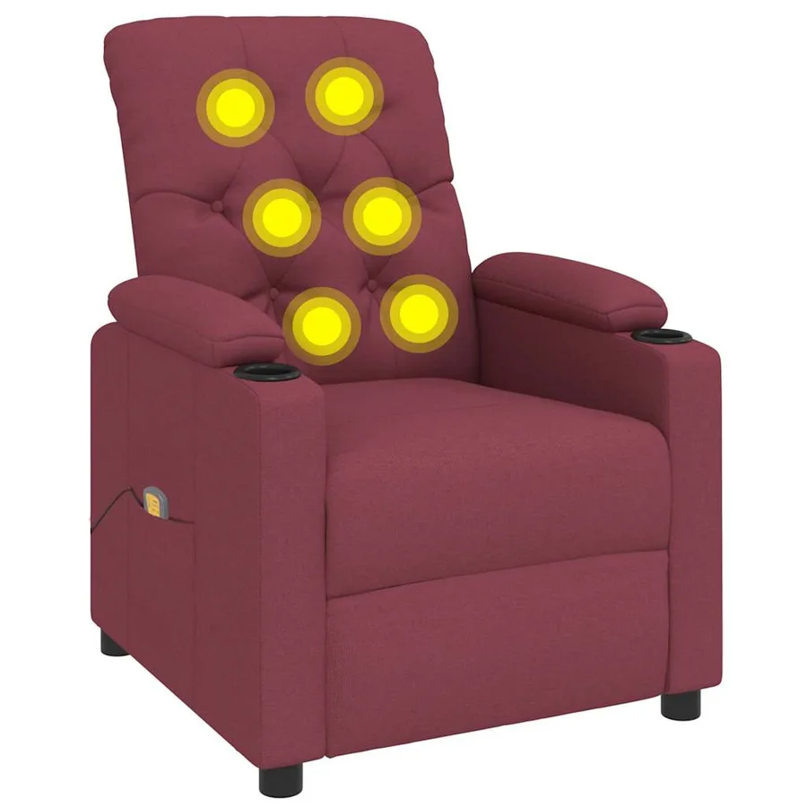 Fauteuil de massage Rouge bordeaux Tissu - 2