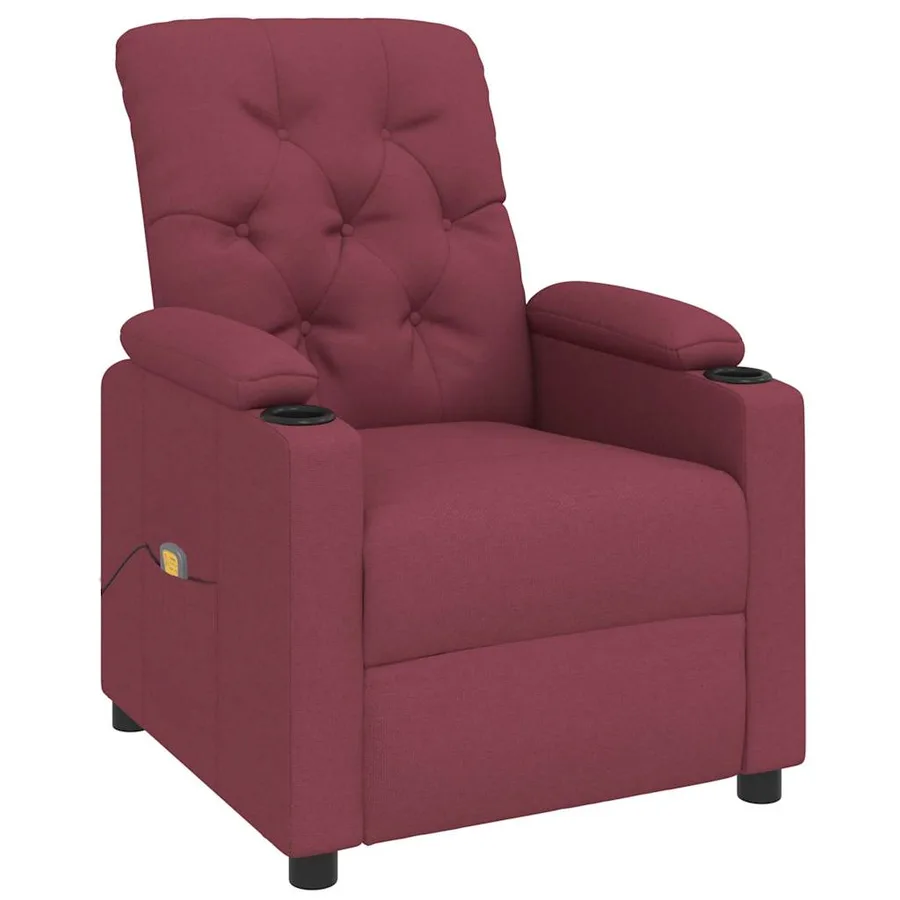 Fauteuil de massage Rouge bordeaux Tissu - 3