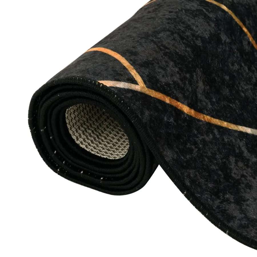 Tapis lavable noir et doré 80x150 cm - 5