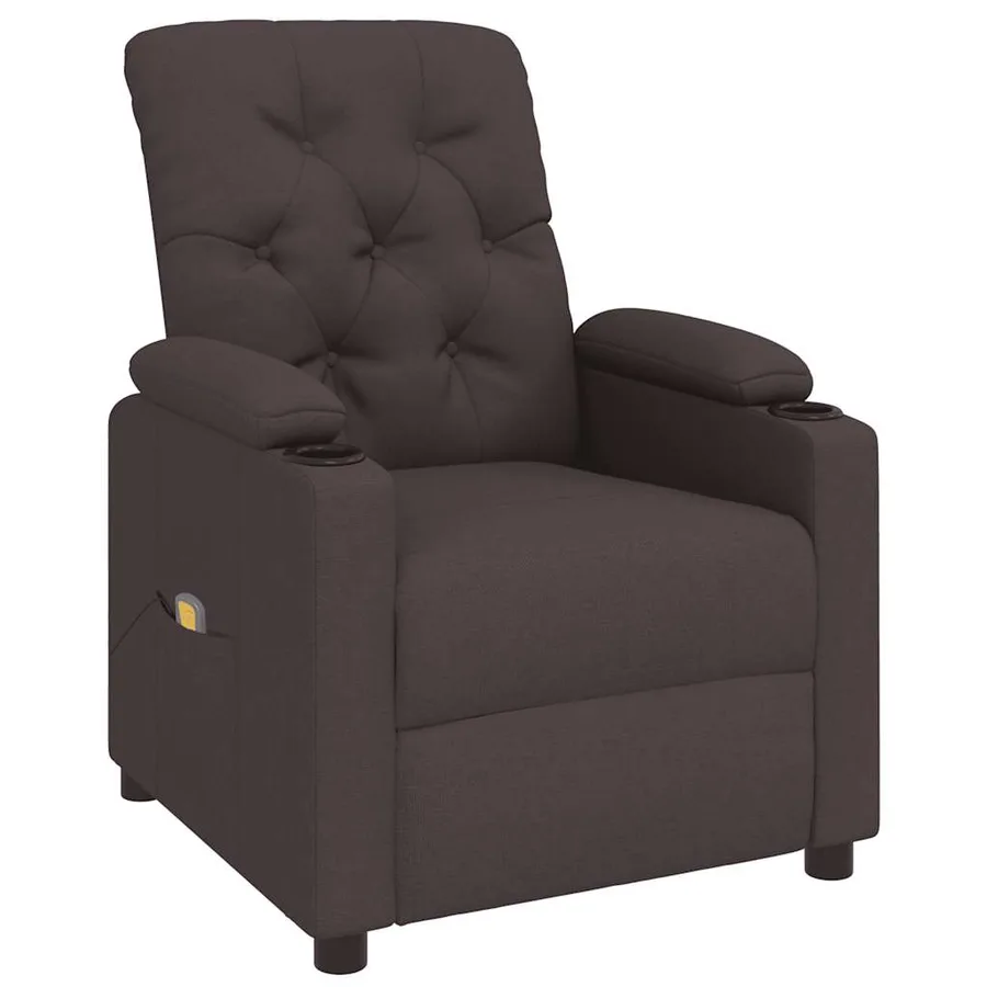 Fauteuil de massage Marron foncé Tissu - 3