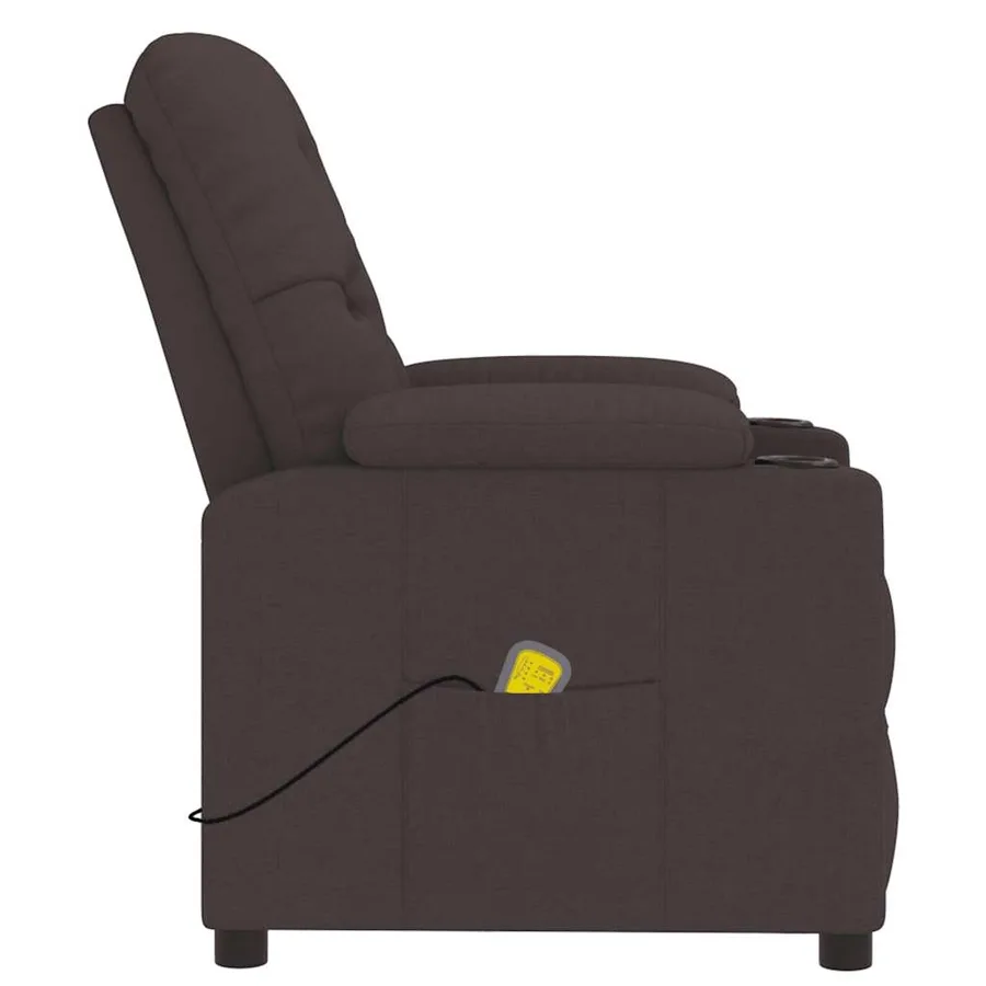 Fauteuil de massage Marron foncé Tissu - 5