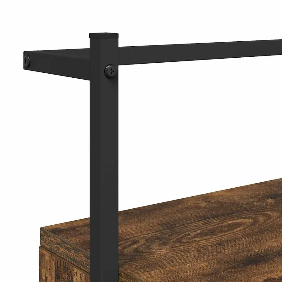 Table de chevet murale 2 pcs chêne fumé 35x30x51 cm - 10