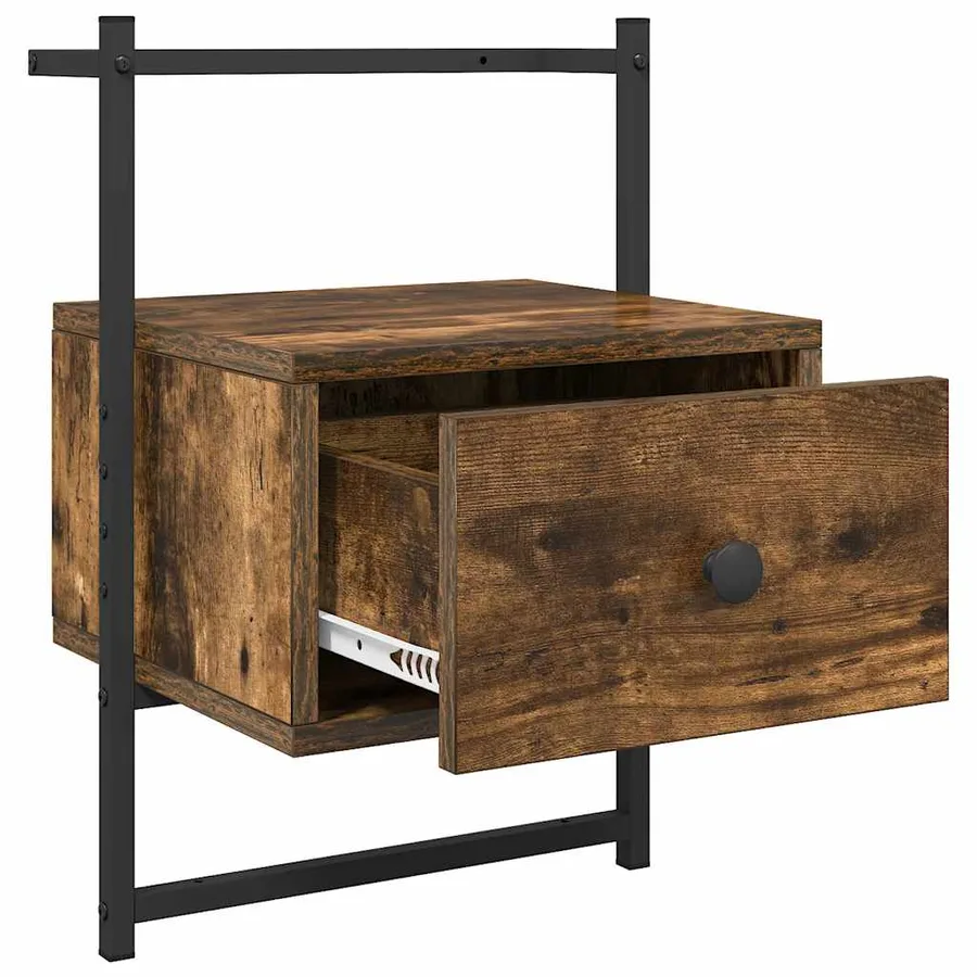 Table de chevet murale 2 pcs chêne fumé 35x30x51 cm - 6
