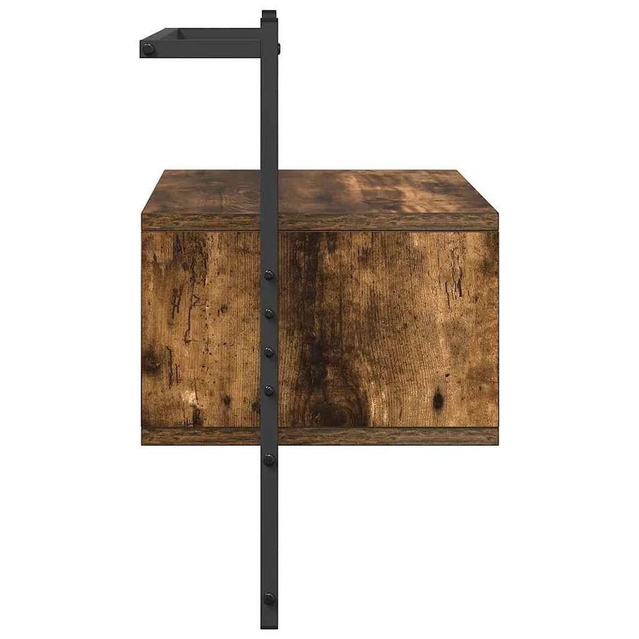 Table de chevet murale 2 pcs chêne fumé 35x30x51 cm - 8
