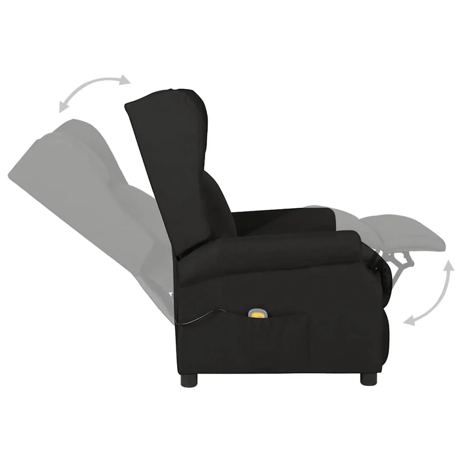 Fauteuil de massage Noir Tissu - 6