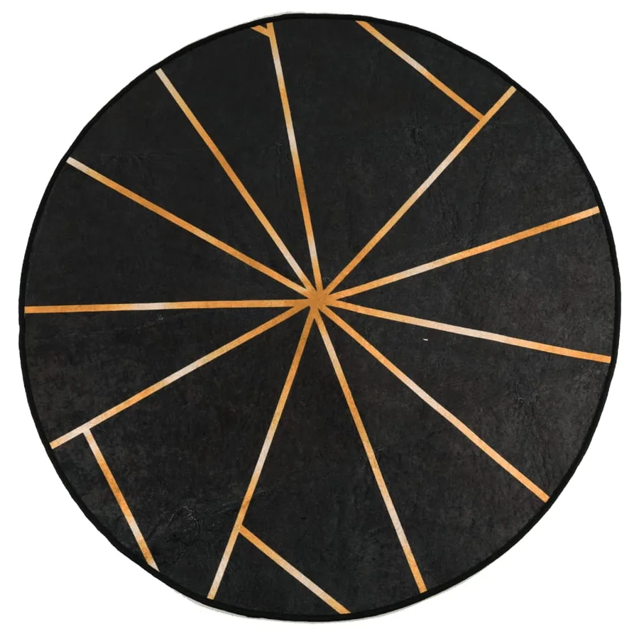 Tapis lavable noir et doré Ø 120 cm - 2
