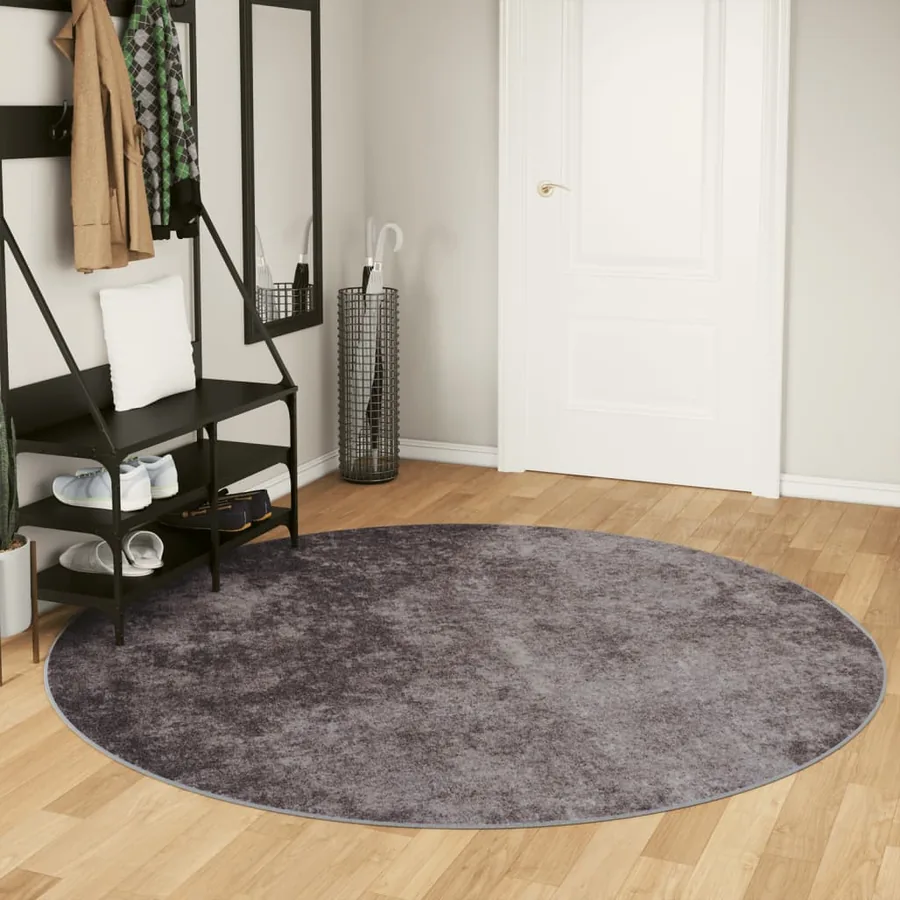 Tapis lavable gris Ø 200 cm