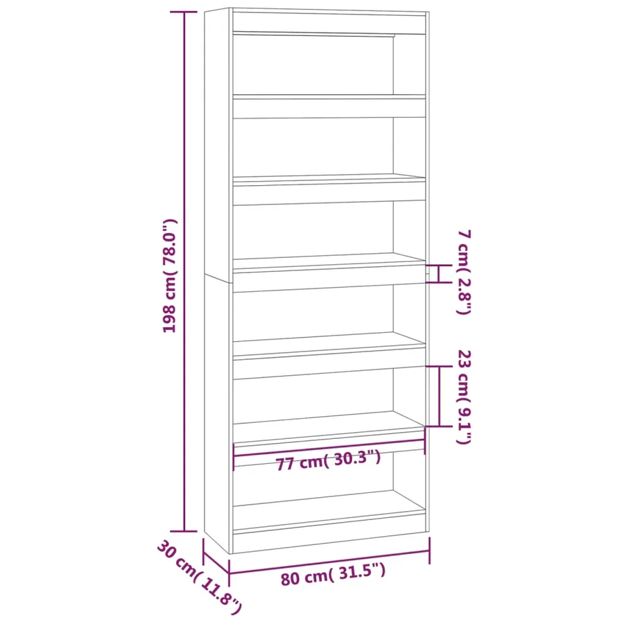 Bibliothèque/Séparateur de pièce noir bois d'ingénierie - 7