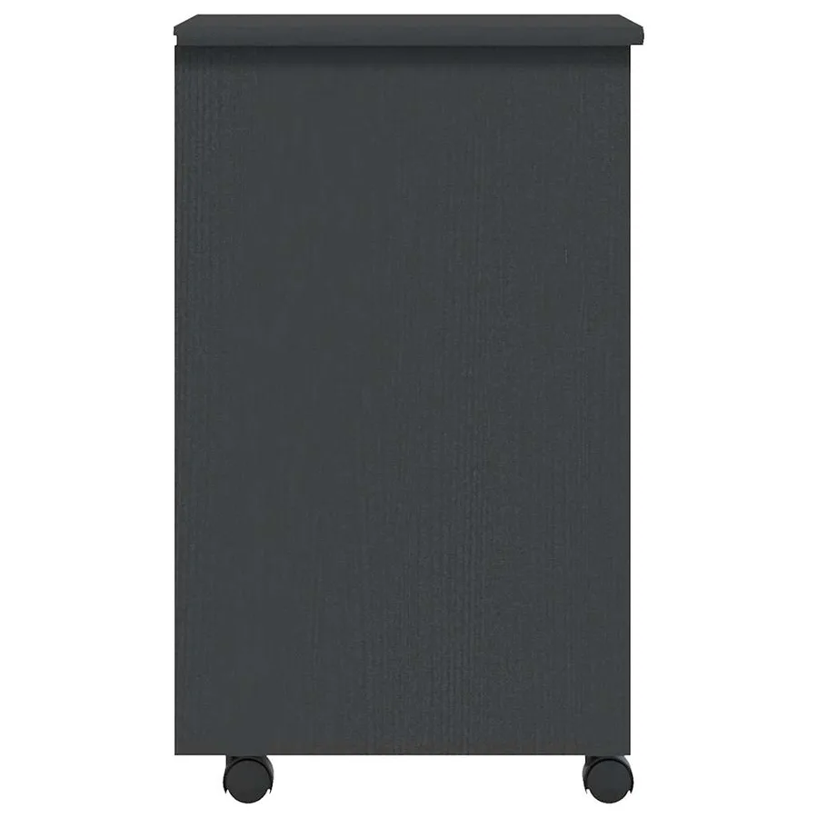 Armoire roulante avec tiroirs MOSS gris bois de pin solide - 7