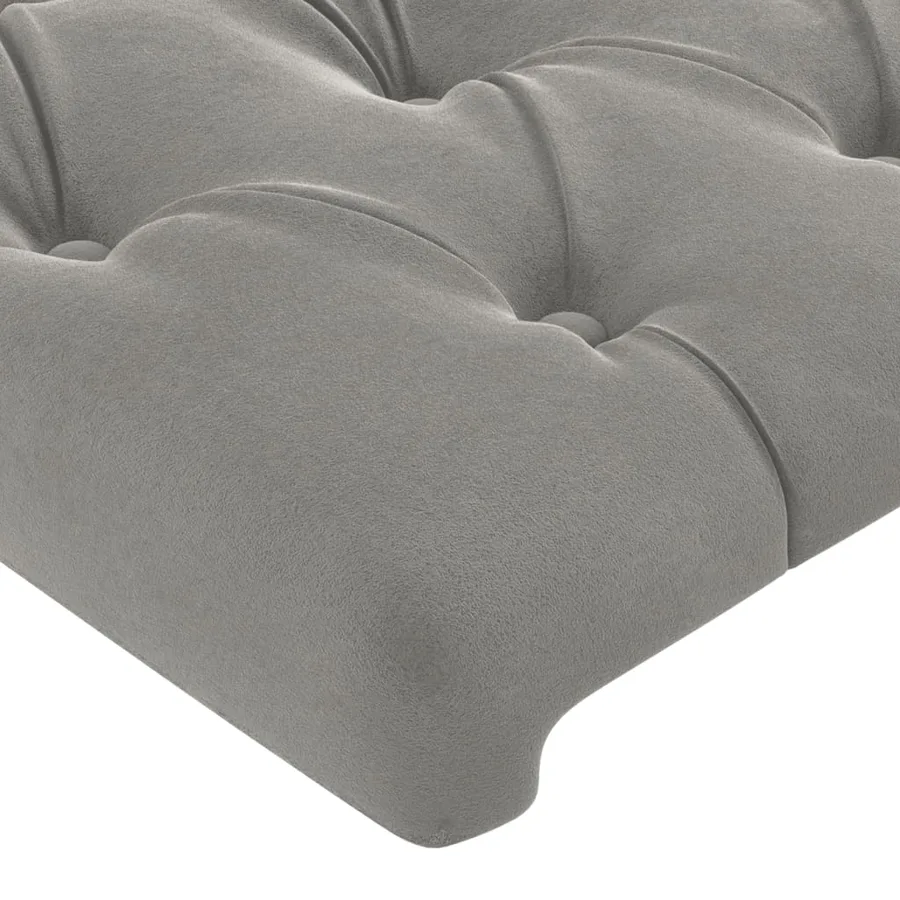 Tête de lit à LED Gris clair 203x16x118/128 cm Velours - 5