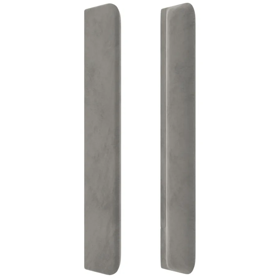 Tête de lit avec oreilles Gris clair 183x16x118/128 cm Velours - 4