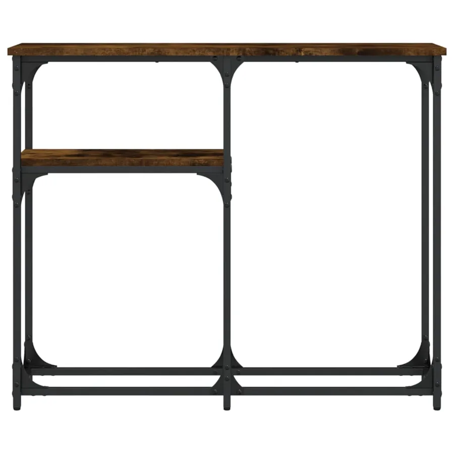 Table console chêne fumé 90x22,5x75 cm bois d'ingénierie - 3