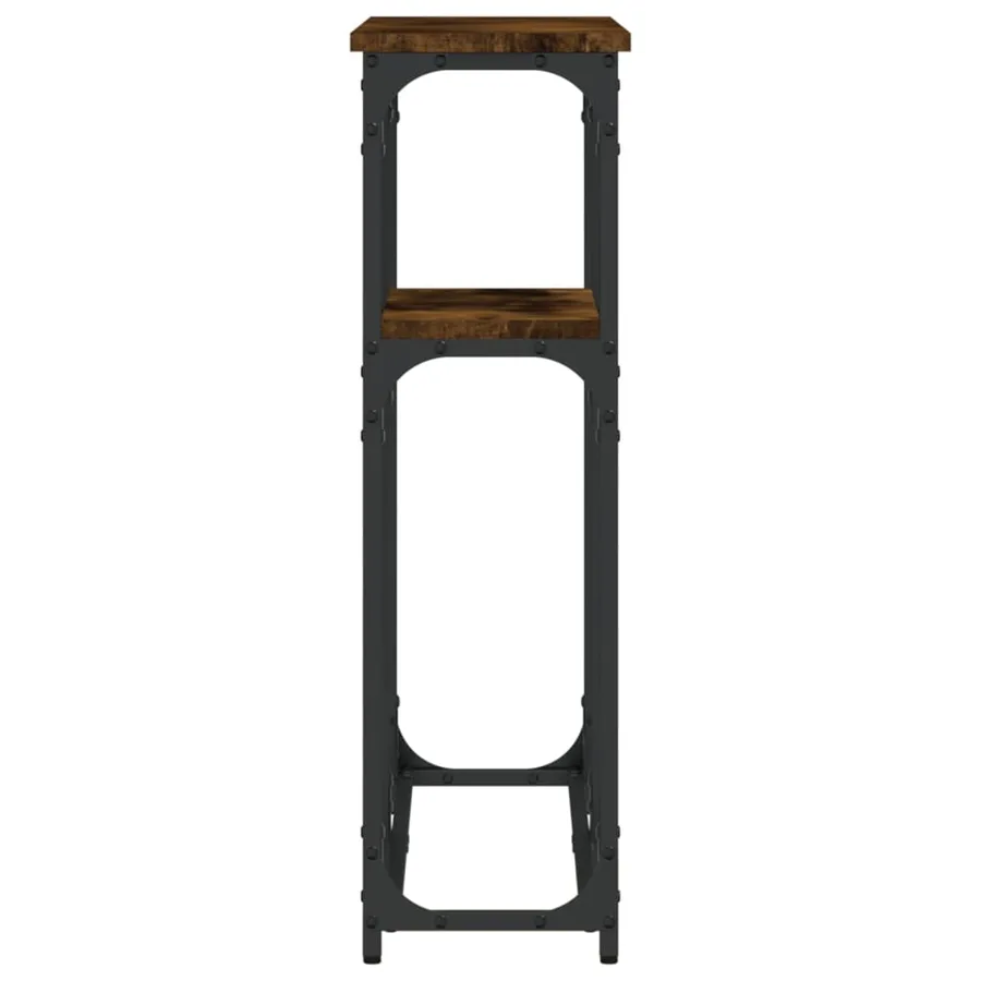 Table console chêne fumé 90x22,5x75 cm bois d'ingénierie - 5