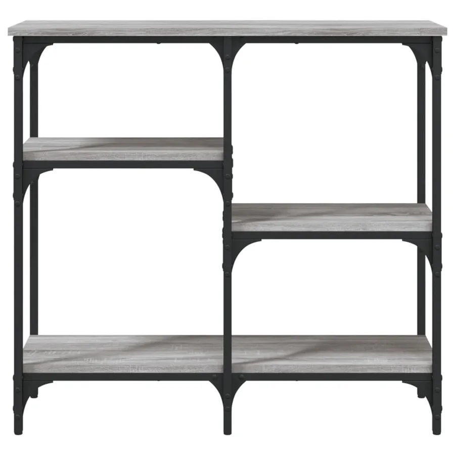 Table console sonoma gris 80x29x75 cm bois d'ingénierie - 4