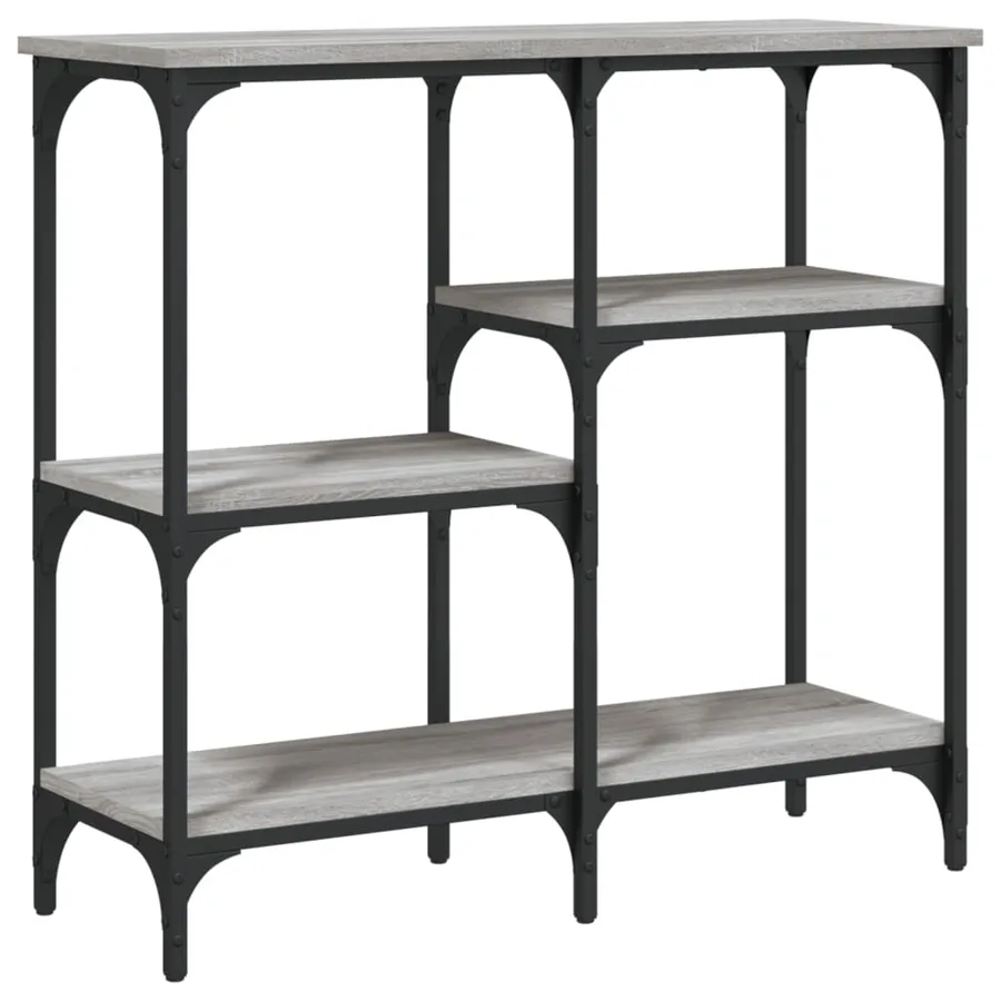 Table console sonoma gris 80x29x75 cm bois d'ingénierie - 6