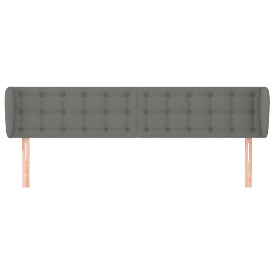 Tête de lit avec oreilles Gris foncé 183x16x78/88 cm Tissu - 3