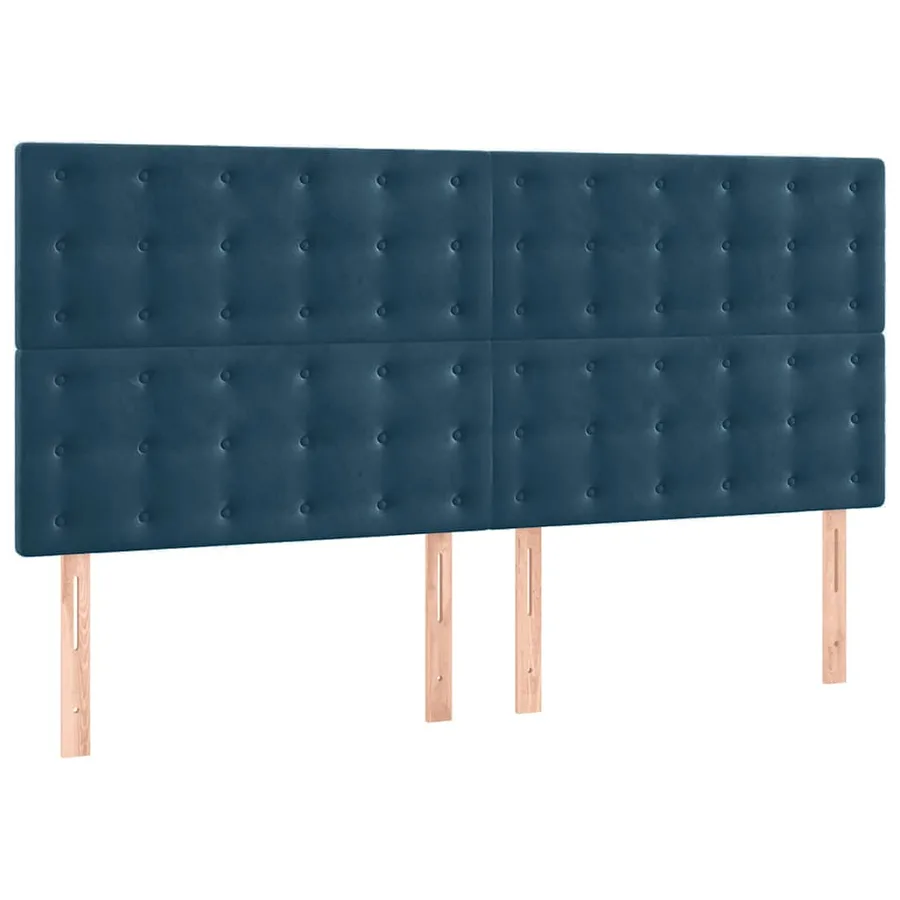 Tête de lit Bleu foncé 200 x 5 x 118/128 cm Velours - 2