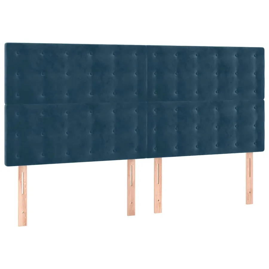 Tête de lit à LED Bleu foncé 180x5x118/128 cm Velours - 4