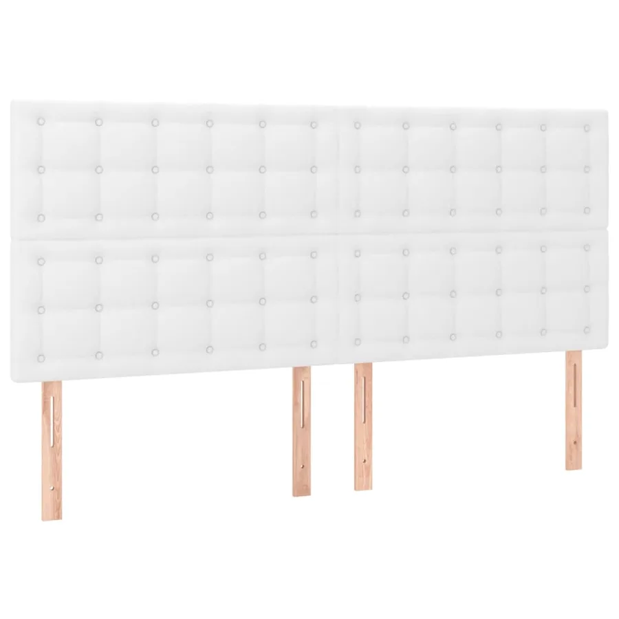 Tête de lit blanche 200 x 5 x 118/128 cm similicuir - 2